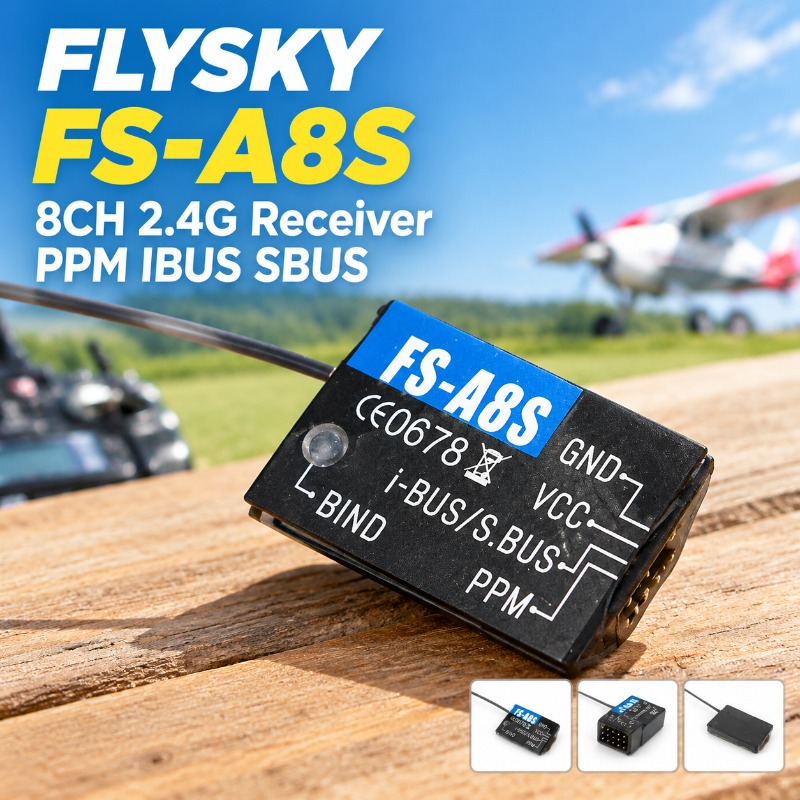 FS-A8S 2.4G 8CH Mini RC Receiv - Drone Racing Receiver ulasan dan harga